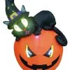 Aufblasbarer Kürbis Mit Hexenkatze 150cm -Halloween Tischdekoration Verkäufe aufblasbarer halloween kuerbis mit hexenkatze inflatable halloween pumpkin with witch cat halloween deko 53777 01