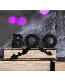 Schwarze Glitzer Holz Deko Boo 6 Schwarze Glitzer Holz Deko Boo -Halloween Tischdekoration Verkäufe boo glitzer standdeko glitter boo block decor buchstaben aufsteller halloween 53043 2