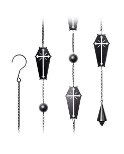 Sarg Mit Kreuz Metall Windspiel Hängedeko -Halloween Tischdekoration Verkäufe coffin cross metall windspiel halloween und gothic wohnungsdeko und homeware coffin cross wind chime alchemy england 52749