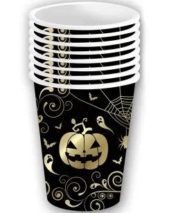 Extravagante Halloween Kürbis Pappbecher 6 St. -Halloween Tischdekoration Verkäufe edle halloween kuerbis pappbecher noble halloween pumpkin paper cups elegante halloween tischdeko 53229 3