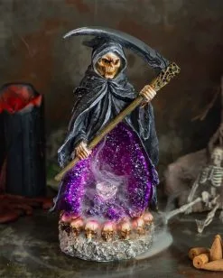 Sensenmann Backflow Räucherkegel Halter Mit LED -Halloween Tischdekoration Verkäufe grim reaper backflow raeucherkegel halter mit licht grim reaper backflow incense burner with light 50660 04