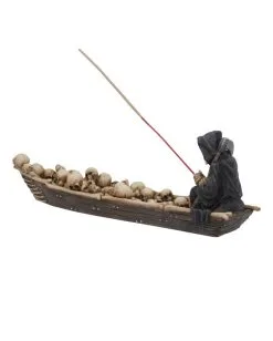 Sensenmann Mit Fähre Räucherstäbchenhalter -Halloween Tischdekoration Verkäufe grim reaper faehrmann raeucherstaebchenhalter grim reaper ferryman insence holder gothic deko 39254 04