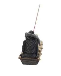 Sensenmann Mit Fähre Räucherstäbchenhalter -Halloween Tischdekoration Verkäufe grim reaper faehrmann raeucherstaebchenhalter grim reaper ferryman insence holder gothic deko 39254 05