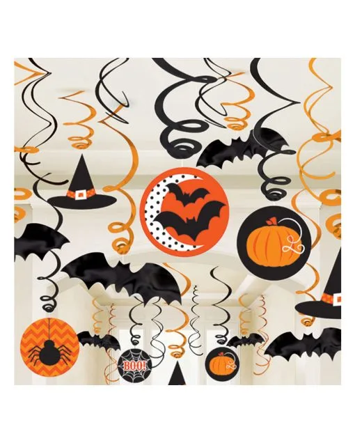 Halloween Deko Mit Motiv 30-tlg. -Halloween Tischdekoration Verkäufe halloween dekospiralen halloween swirls decoration 28467
