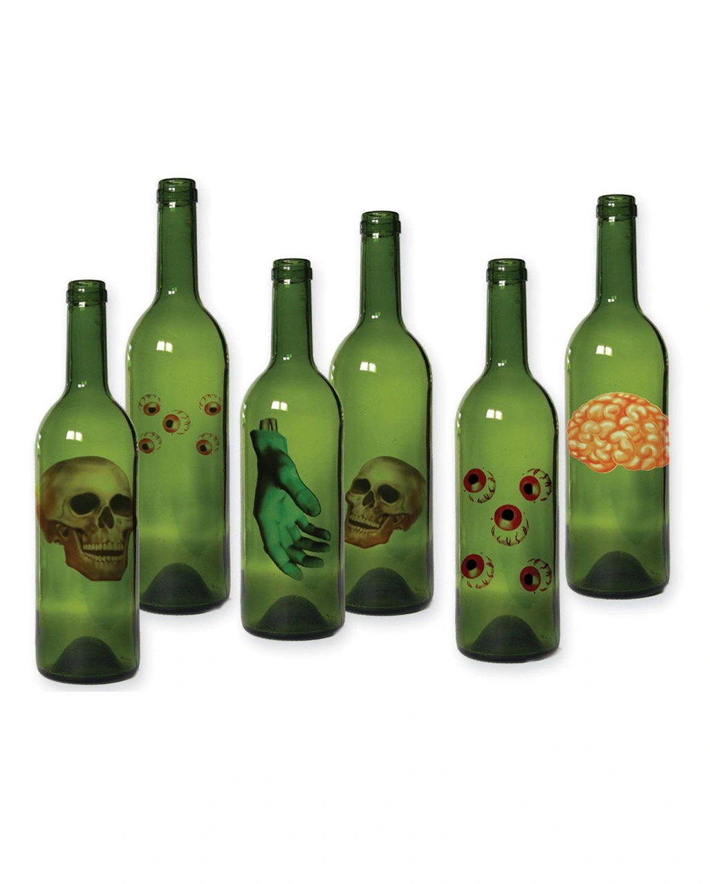 Halloween Flaschen Aufkleber 6 St. 3 Halloween Flaschen Aufkleber 6 St.
