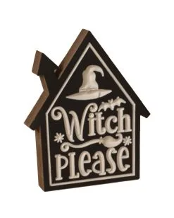 "Witch Please" Halloween Aufsteller 20cm