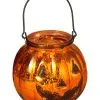 Kürbis Glas Laterne Für Halloween 14cm -Halloween Tischdekoration Verkäufe halloween kuerbis laterne glas 14cm orange mercury glass pumpkin hochwertige halloween deko 52545