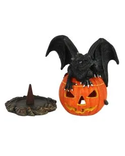 Jack O Lantern Kürbis Mit Drache Räucherkegelhalter -Halloween Tischdekoration Verkäufe halloween kuerbis mit drachen raeucherkegelhalter halloween kuerbis teelichthalter trick or treat dragon cone burner 51679 03