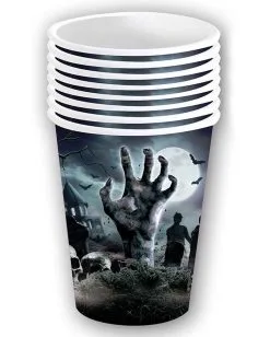 Halloween Pappbecher Zombie Friedhof 6 St. -Halloween Tischdekoration Verkäufe halloween zombie friedhof pappbecher halloween zombie graveyard paper cups halloween friedhof dekoration 53191 3