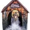 Hundehütte Mit Beweglichem Bluthund 1 Hundehütte Mit Beweglichem Bluthund -Halloween Tischdekoration Verkäufe hundehuette mit angreifendem killerhund halloween animatronic doghouse with moving bloodhound 51761 01