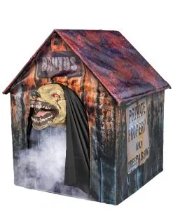 Hundehütte Mit Beweglichem Bluthund -Halloween Tischdekoration Verkäufe hundehuette mit angreifendem killerhund halloween animatronic doghouse with moving bloodhound 51761 02