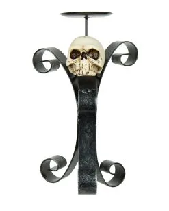 Kerzenhalter Mit Totenschädel -Halloween Tischdekoration Verkäufe kerzenstaender mit totenkopf kerzenleuchter deko gothic dekoration halloween dekoration skull candle holder 36529 1