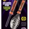 2-tlg. Kürbis Schnitzset -Halloween Tischdekoration Verkäufe kuerbis schnitz set 2 tlg werkzeug fuer halloween kuerbis aushuellen pro pumpkin carving tools set 31284 1