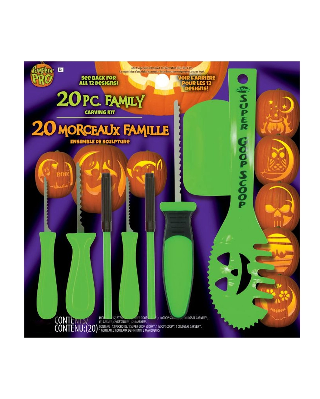 XXL Kürbis Schnitz Set Mit Schablonen 3 XXL Kürbis Schnitz Set Mit Schablonen