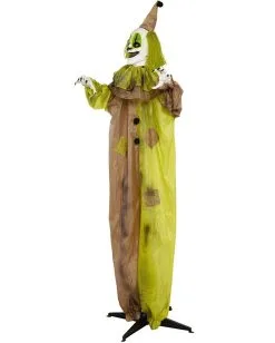 Horror Clown Standfigur Mit Leuchtaugen 180cm -Halloween Tischdekoration Verkäufe lebensgrosse horror clown figur mit licht 180cm life size horror clown figure with light halloween standfigur clown 53363 2
