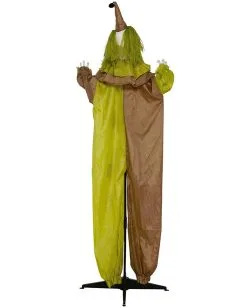 Horror Clown Standfigur Mit Leuchtaugen 180cm -Halloween Tischdekoration Verkäufe lebensgrosse horror clown figur mit licht 180cm life size horror clown figure with light halloween standfigur clown 53363 3