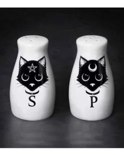Magische Pagan Katzen Salz & Pfefferstreuer Set