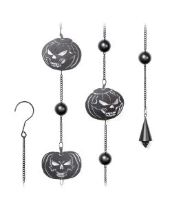 Totenschädel Kürbis Windspiel Hängedeko -Halloween Tischdekoration Verkäufe pumpkin skull metall windspiel halloween und gothic wohnungsdeko und homeware alchemy england pumpkins skull wind chime 52748