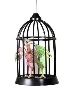 Krähen Skelett Im Käfig Halloween Animatronic -Halloween Tischdekoration Verkäufe raben skelett im kaefig halloween animatronic raven in cage animatronic halloween dekoration 51447 03