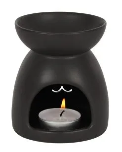 Schwarze Katze Duftöl Brenner -Halloween Tischdekoration Verkäufe schwarze katze duftoel lampe black cat cut out oil burner halloween tischdeko 50804 02