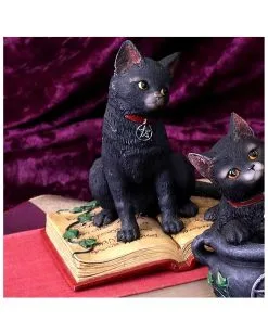 Schwarze Hexenkatze Mit Pentagramm -Halloween Tischdekoration Verkäufe schwarze katze mit hexenbuch schwarze hexenkatze mit pentagramm witch cat eclipse 39250 05