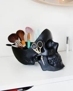 Schwarze Totenschädel Schale 27cm 7 Schwarze Totenschädel Schale 27cm -Halloween Tischdekoration Verkäufe schwarze totenkopf schale schwarze totenschaedel schale black skull trinket dish 53491 03