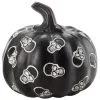 Kürbis Mit Totenschädeln Schwarz 13cm -Halloween Tischdekoration Verkäufe schwarzer kuerbis mit totenkoepfen 13cm black pumpkin with skulls halloween kuerbis deko 54697