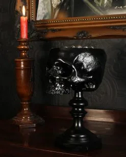 Schwarzer Totenschädel Als Ringehalter 21cm -Halloween Tischdekoration Verkäufe schwarzer totenkopf als ringehalter schwarzer totenschaedel als ringhalter black skull ring holder gothic wohnaccessoire 54858 06