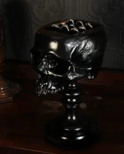 Schwarzer Totenschädel Als Ringehalter 21cm -Halloween Tischdekoration Verkäufe schwarzer totenkopf als ringehalter schwarzer totenschaedel als ringhalter black skull ring holder gothic wohnaccessoire 54858 07