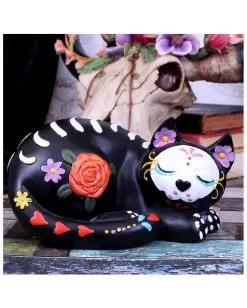 Schlafende Sugar Skull Katze 22cm -Halloween Tischdekoration Verkäufe sleepy sugar skull katze schlafende sugar skull katze sleepy sugar skull cat 50725 07
