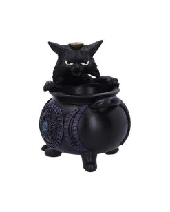 Spite's Hexenkessel Backflow Räucherkegelhalter -Halloween Tischdekoration Verkäufe spites hexenkessel raeucherkegelhalter gothic und halloween wohnungsdeko cat with cauldron backflow incense burner 51792 3
