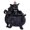 Spite's Hexenkessel Backflow Räucherkegelhalter -Halloween Tischdekoration Verkäufe spites hexenkessel raeucherkegelhalter gothic und halloween wohnungsdeko cat with cauldron backflow incense burner 51792 7