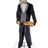 Sprechender Hausdiener Mit Tablett -Halloween Tischdekoration Verkäufe sprechender butler mit tablett halloween animatronic talking butler with tablet 51759 01