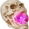 Totenschädel Mit Leuchtender Glaskugel -Halloween Tischdekoration Verkäufe totenkopf mit leuchtender glaskugel skull with static lighted magic ball halloween totenschaedel 52533