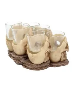 Totenschädel Schnapsglas Set 6 St. -Halloween Tischdekoration Verkäufe totenkopf schnapsglas set totenschaedel schnapsglaeser skull shot glass set 50743 05