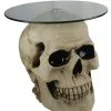 Totenschädel Tisch Mit Glasplatte 56,5cm -Halloween Tischdekoration Verkäufe totenkopf tisch mit runder glasplatte totenschaedel tisch mit runder glasplatte skull table with round glass plate 54783 01