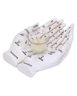 Weiße Chiromantie-Hände Teelichthalter -Halloween Tischdekoration Verkäufe weisse handlese haende kerzenhalter weisse chiromantie haende teelichthalter 51058 02