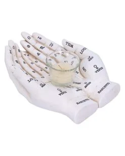 Weiße Chiromantie-Hände Teelichthalter -Halloween Tischdekoration Verkäufe weisse handlese haende kerzenhalter weisse chiromantie haende teelichthalter 51058 03