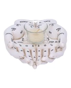 Weiße Chiromantie-Hände Teelichthalter -Halloween Tischdekoration Verkäufe weisse handlese haende kerzenhalter weisse chiromantie haende teelichthalter 51058 04