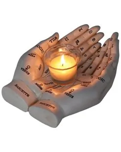 Weiße Chiromantie-Hände Teelichthalter -Halloween Tischdekoration Verkäufe weisse handlese haende kerzenhalter weisse chiromantie haende teelichthalter 51058 06