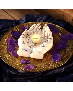 Weiße Chiromantie-Hände Teelichthalter -Halloween Tischdekoration Verkäufe weisse handlese haende kerzenhalter weisse chiromantie haende teelichthalter 51058 07